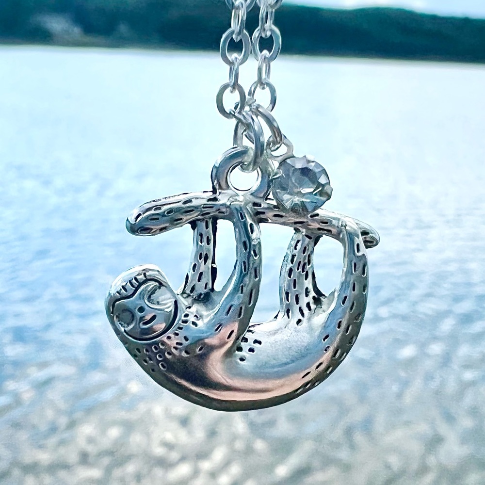 Sloth Rhinestone Necklace - Picture 2 of 5